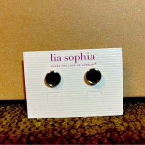 Lia Sophia black stone earrings